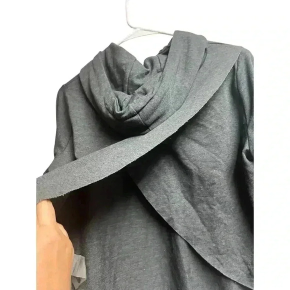 Gymshark Cropped Hoodie Sweatshirt Wrap Cross Back Size Small Dark Gray - Picture 8 of 10